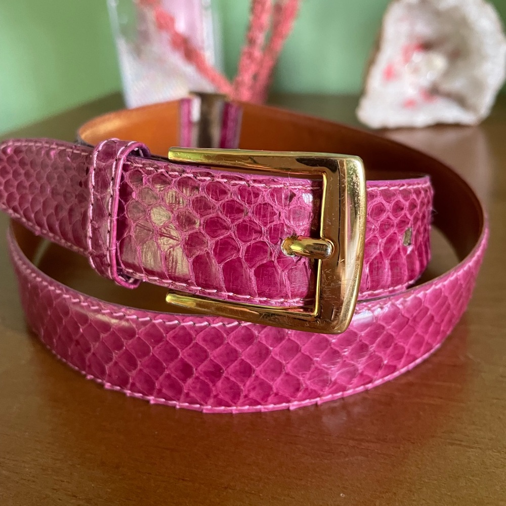 Vintage R.O.C pink Snake Skin belt